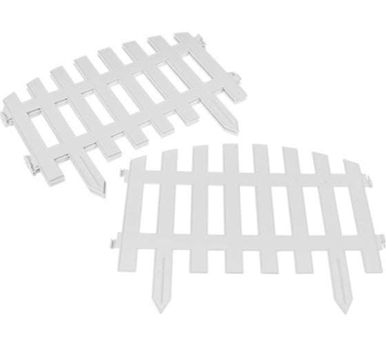 Изображение товара Садовый декоративный заборчик для клумбы ГеоПластБорд высота 27 см, длина 310 см, цвет белый 50011