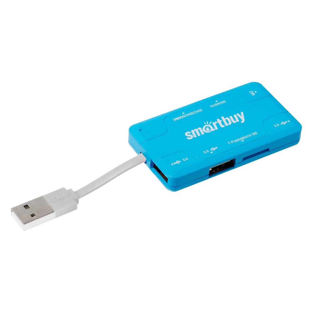 Изображение товара Картридер + хаб Smartbuy 750 USB 2.0 3 порта для карт памяти microSD SD