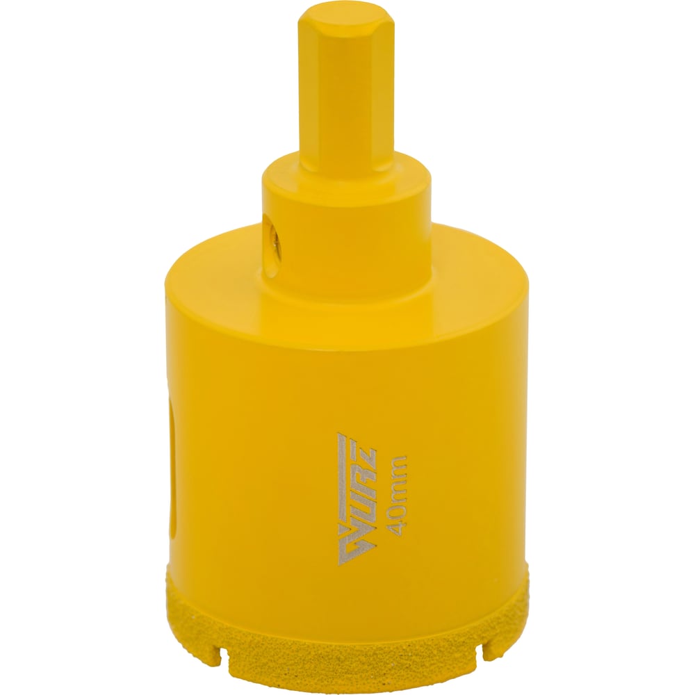 Изображение товара Коронка алмазная 40мм по керамограниту стеклу WURZ с центирующим сверлом