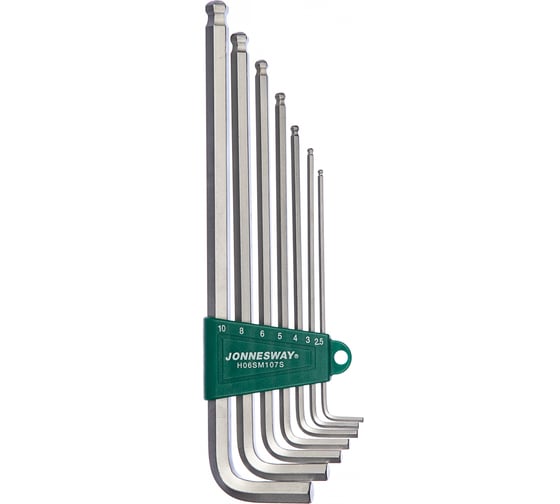Изображение товара Комплект угловых шестиграников EXTRA LONG Jonnesway H06SM107S