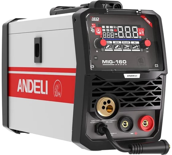Изображение товара Инвертор сварочный полуавтоматический ANDELI MIG-160 AIR режимы MIG/LIFT TIG/MMA артикул ADL20-215