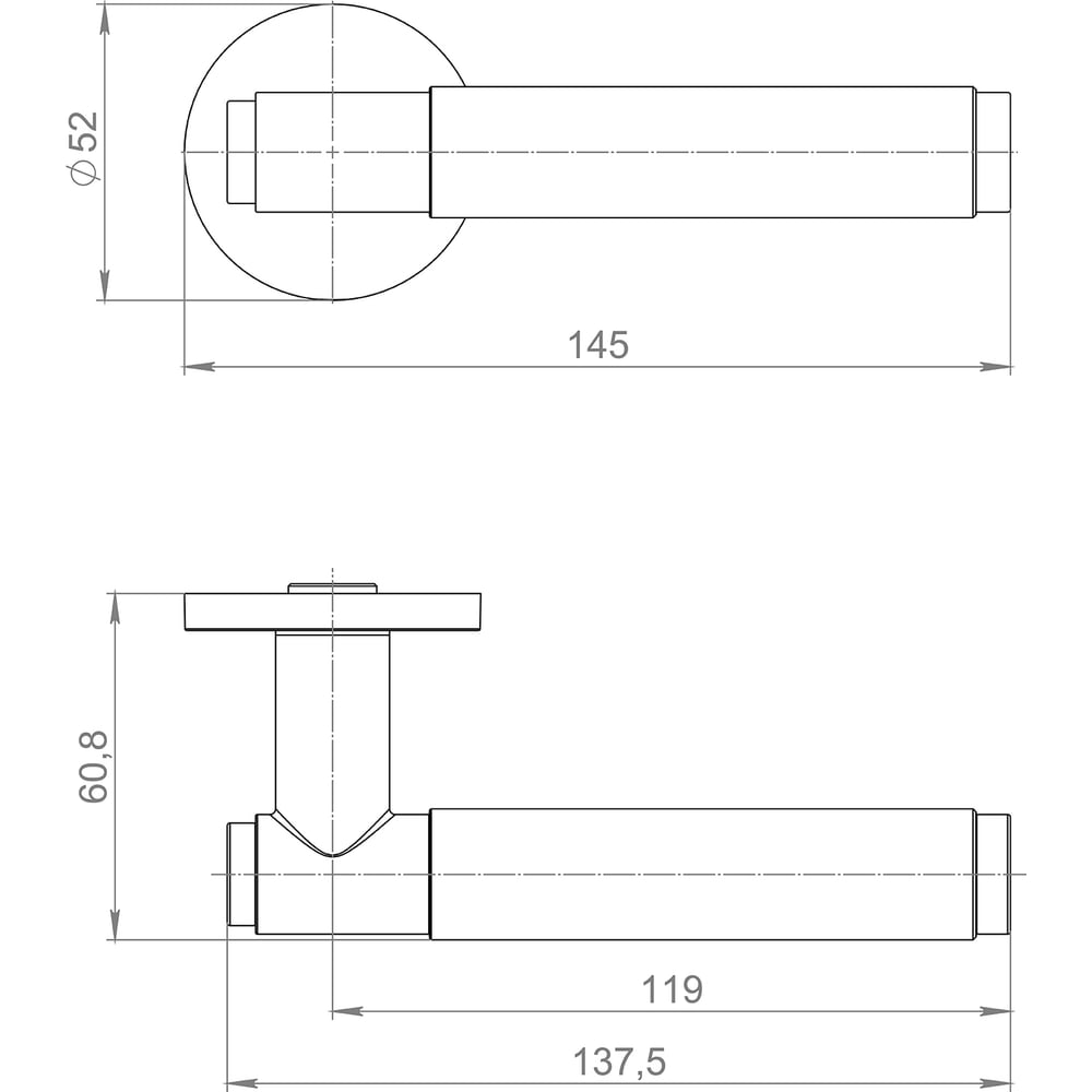 Изображение товара Ручка раздельная ARMADILLO R.URS52.ROLL AC-9 медь 48979
