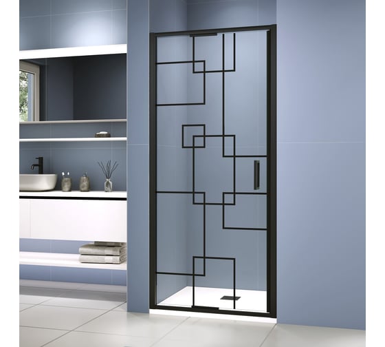 Изображение товара Душевая дверь RGW 100х200 SV-05-2-B Чёрный/Черная смарт линия/8 мм (Easy) 703205210-194