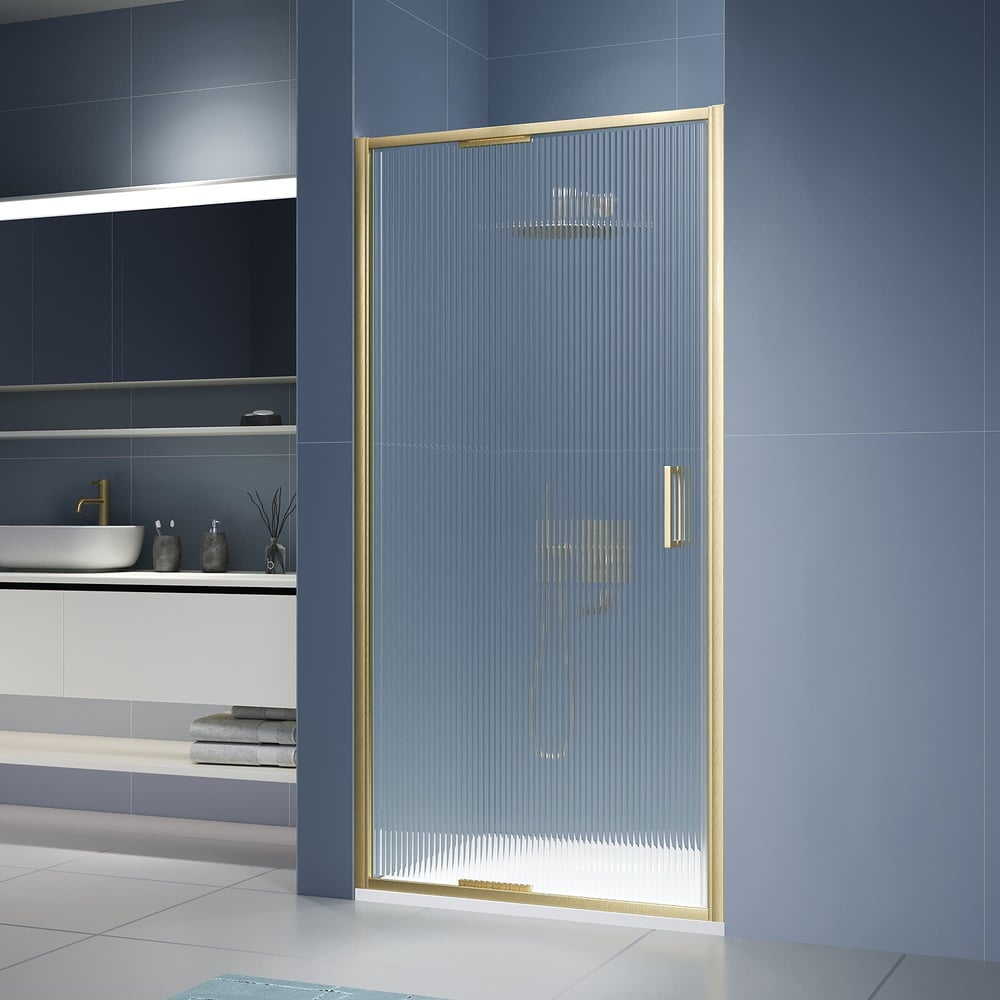 Изображение товара Душевая дверь RGW 100х200 SV-05-2-Gb Золото браш с антикапельным покрытием