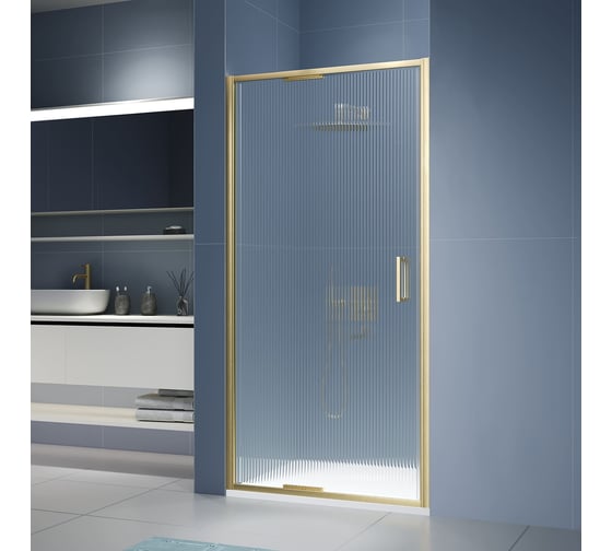 Изображение товара Душевая дверь RGW 100х200 SV-05-2-Gb Золото браш/Ребристое/8 мм (Easy) 703205210-156