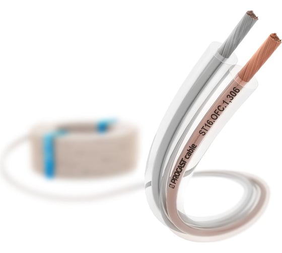 Изображение товара Плоский акустический Hi-Fi кабель PROCAST cable 16 AWG (2x1,306 мм), OFC медь, прозрачный, 25 м, STFL 16.OFC.1,306 НФ-0000992