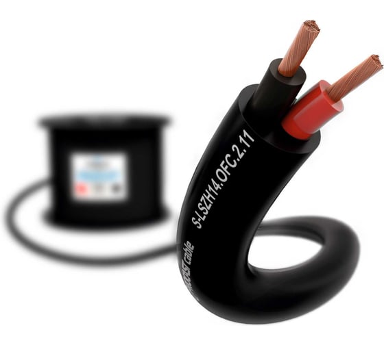 Изображение товара Акустический кабель PROCAST cable безгалогеновый LSZH, 14 AWG (2x2,11 мм), OFC медь, 3 м, PROCAST Cable S-LSZH 14.OFC.2,11 НФ-0000980