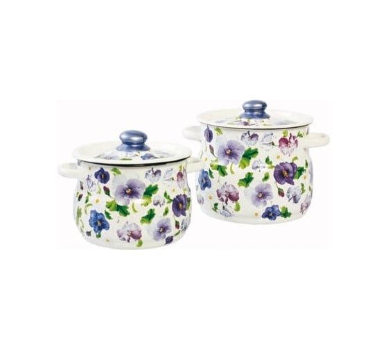 Изображение товара Эмалированный набор Сибирские товары 10 Анютины глазки 2 предмета ДП9869