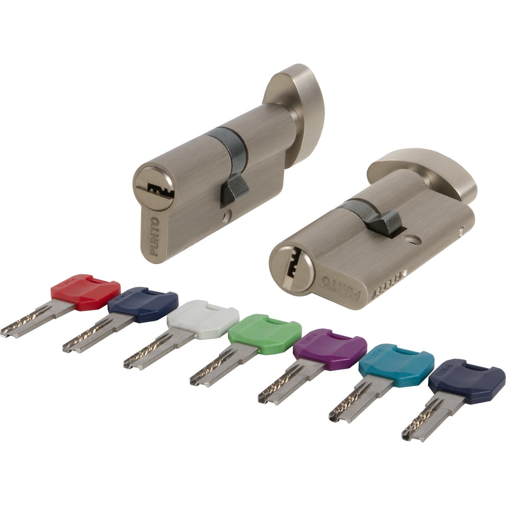 Изображение товара Цилиндровый механизм PUNTO MaxPro7002Knob90mm(55+10+25) SN никель 7key с вертушкой 57569