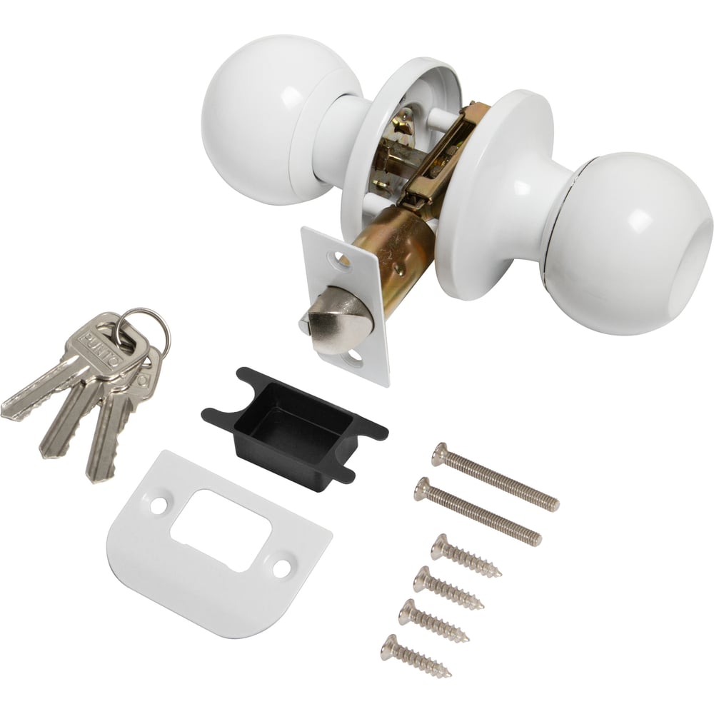 Изображение товара Ручка защелка межкомнатная DK672/BL WH-ET белая надежная серия