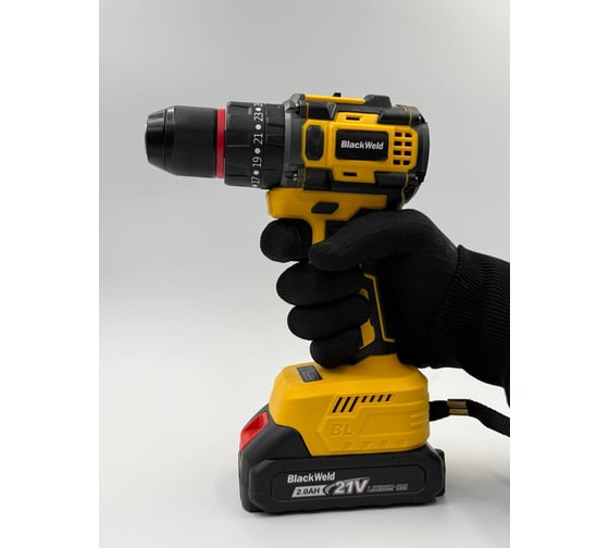 Изображение товара Ударная бесщеточная аккумуляторная дрель-шуруповерт BlackWeld JZ02-10-2Y 21V 2.0Ah 150183