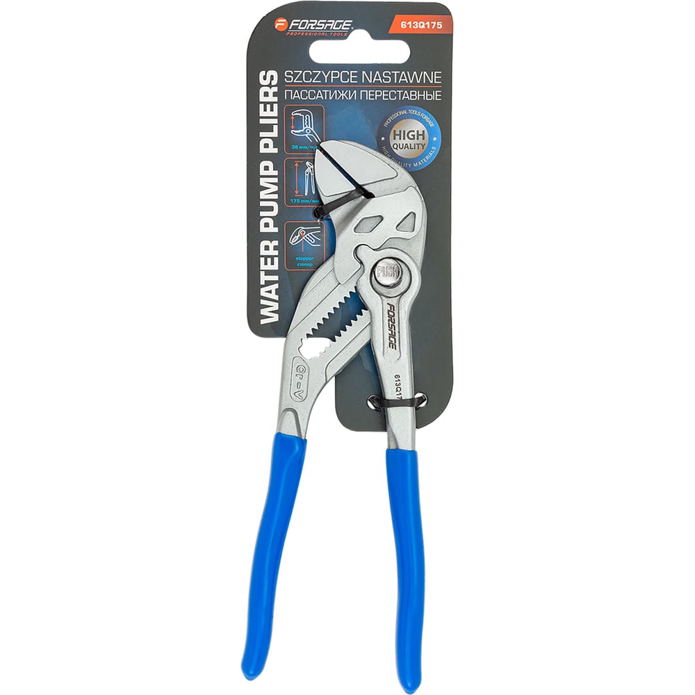Изображение товара Пассатижи переставные Forsage 175 мм F-613Q175 профессиональный инструмент