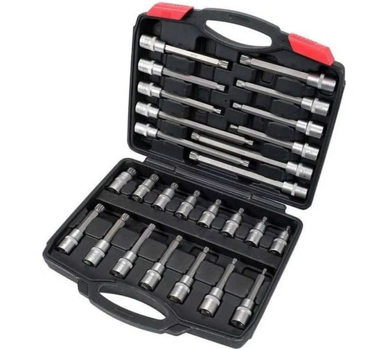 Изображение товара Набор головок-бит YATO 1/2'' SPLINE M5-М16, 26 предметов, YT-77542 361477542 092 1