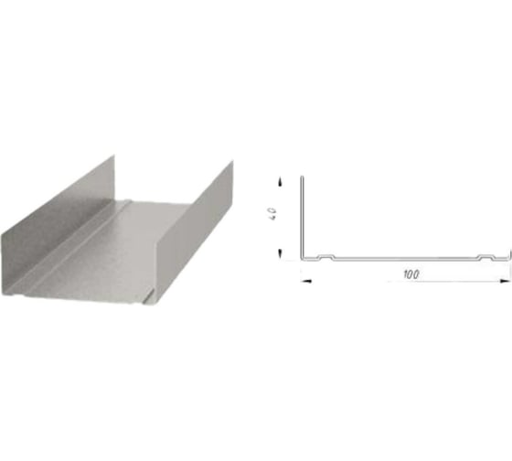 Изображение товара Профиль направляющий FORT 100*40 3м стандарт 0,50мм 00501183389