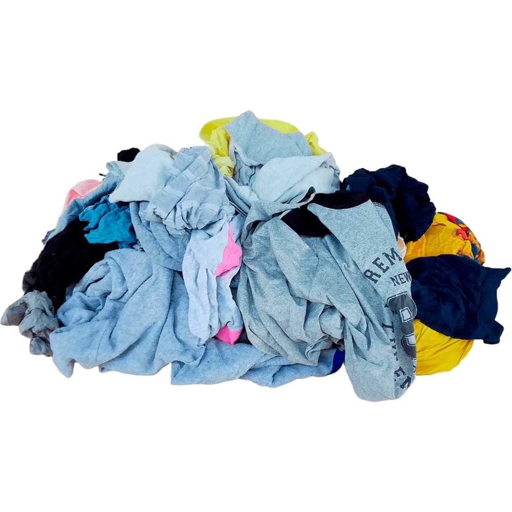 Изображение товара Цветная трикотажная ветошь 1 сорта FORT 10 кг для уборки и промышленности