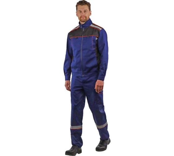 Изображение товара Костюм рабочий FORT Мастер, куртка+полукомбинезон, темно-синий и черный, размер 44-46/182-188 00501465138