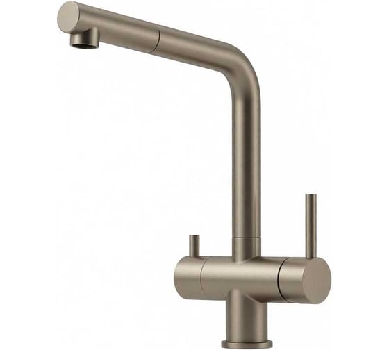 Изображение товара Смеситель для кухни Sancos Spin с поворотным и вытяжным изливом, c краном для фильтрованной воды, цвет брашированный никель, арт. SC4015BN
