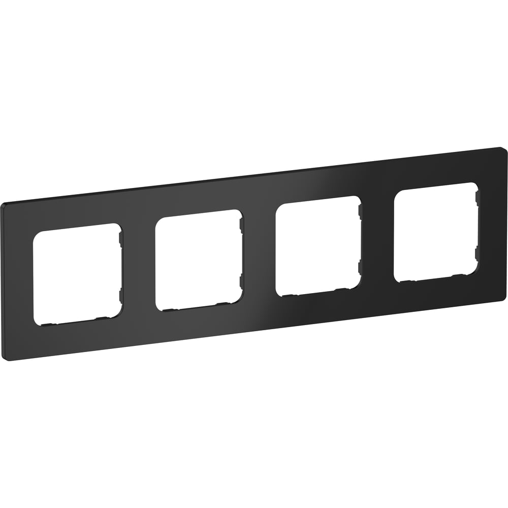 Изображение товара Рамка 4-местная IEK FLITE РУ-4-К-ФлЧ черная для кабельных систем