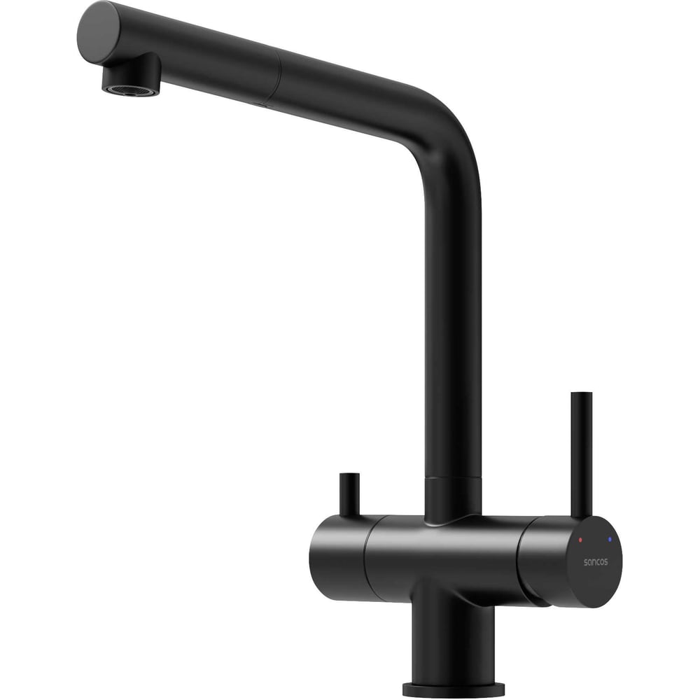 Изображение товара Смеситель для кухни Sancos Spin с краном для фильтрованной воды черный матовый