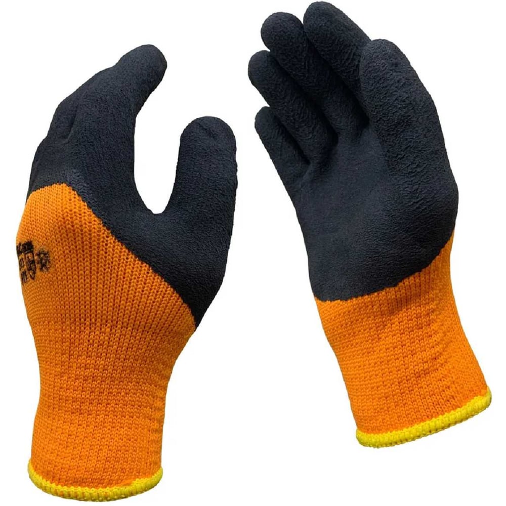 Изображение товара Перчатки рабочие утепленные Master-Pro Норд Хакасия-А+, акриловые махровые с рельефным латексным покрытием 3/4 основания, 100 пар, размер 11 (XXL) 6807-AQLHS(3/4)-100