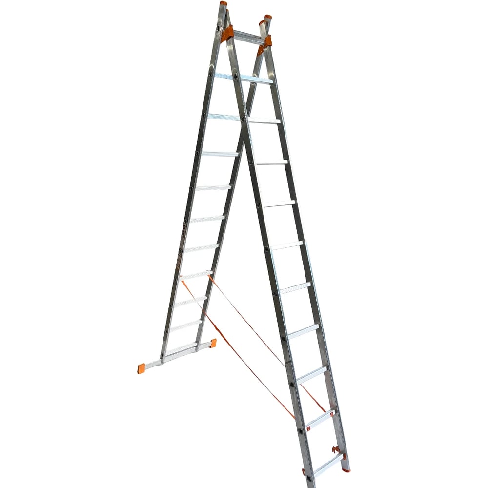 Изображение товара Двухсекционная алюминиевая лестница AXIS AX-2-11, 11 ступеней, рабочая высота 5,95 м