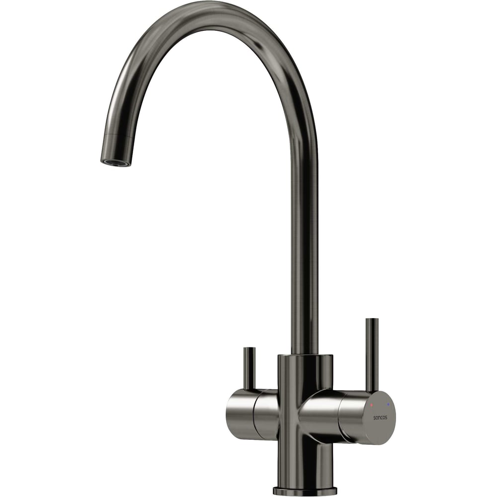 Изображение товара Смеситель для кухни Sancos Taper с подключением фильтра вороненая сталь