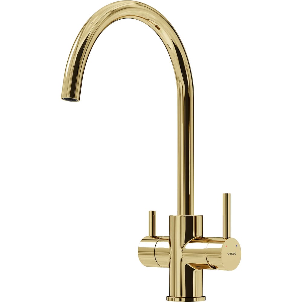 Изображение товара Смеситель для кухни Sancos Taper полированное золото однорычажный с фильтром