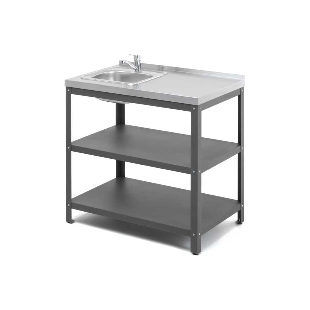 Изображение товара Стол с мойкой Patio GRATAR S 850M - уличная кухня сталь хром