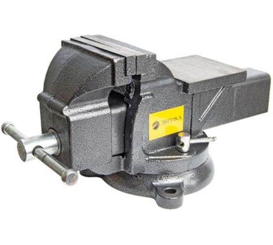 Изображение товара Тиски слесарные ЭВРИКА поворотные с наковальней и трубным захватом ER-190125 757854