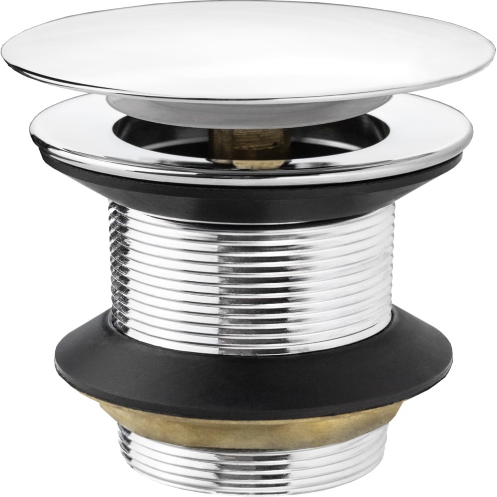 Изображение товара Донный клапан для умывальника MPF 1.1/4, хром, нержавеющая сталь, круглый, без перелива