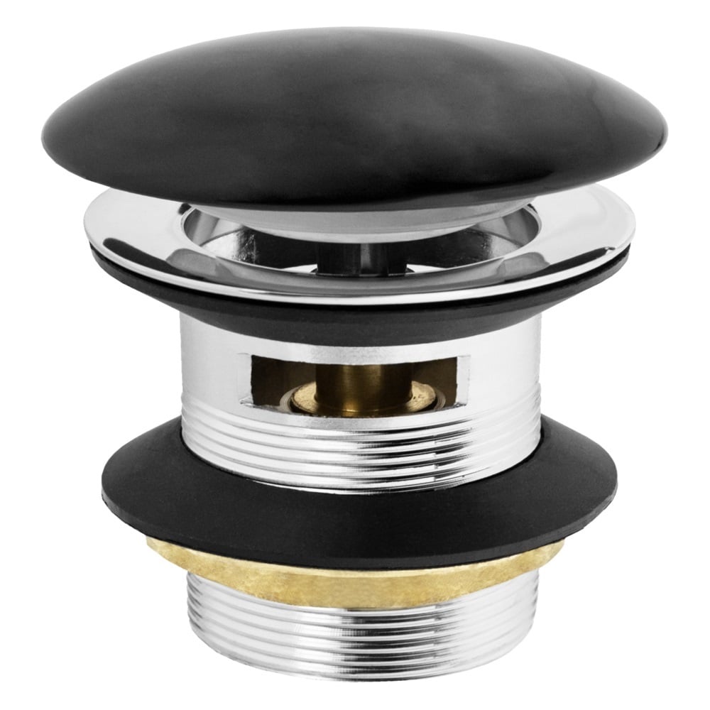 Изображение товара Донный клапан для умывальника MPF 1.1/4 с клик-клак и переливом, нержавеющая сталь