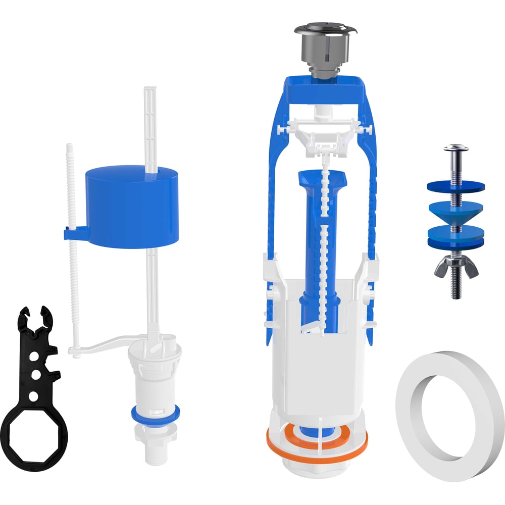 Изображение товара Арматура для бачка Nova с двухрежимным выпуском 4113, нижняя подводка 2 дюйма