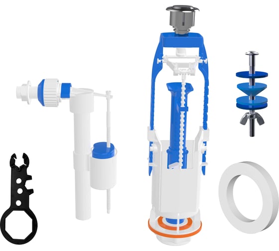 Изображение товара Арматура для смывного бачка Nova универсальная с клапаном боковой подачи воды с пластиковой резьбой 1/2 4126