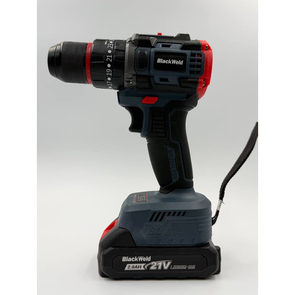 Изображение товара Ударная бесщеточная аккумуляторная дрель-шуруповерт BlackWeld JZ02-10-2R 21V 2.0Ah 150182