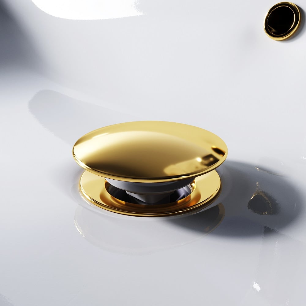 Изображение товара Донный клапан AM.PM нажимной универсальный, золото F0700P99 Изображение товара Донный клапан AM.PM нажимной универсальный, золото F0700P99