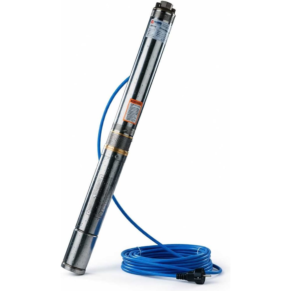 Изображение товара Насос скважинный погружной центробежный Drauflos 3 дюйма, 2700 л/ч, напор 85 м, кабель 40 м с евровилкой, патрубок латунный 1 дюйм IPWB3-2.7-85-40