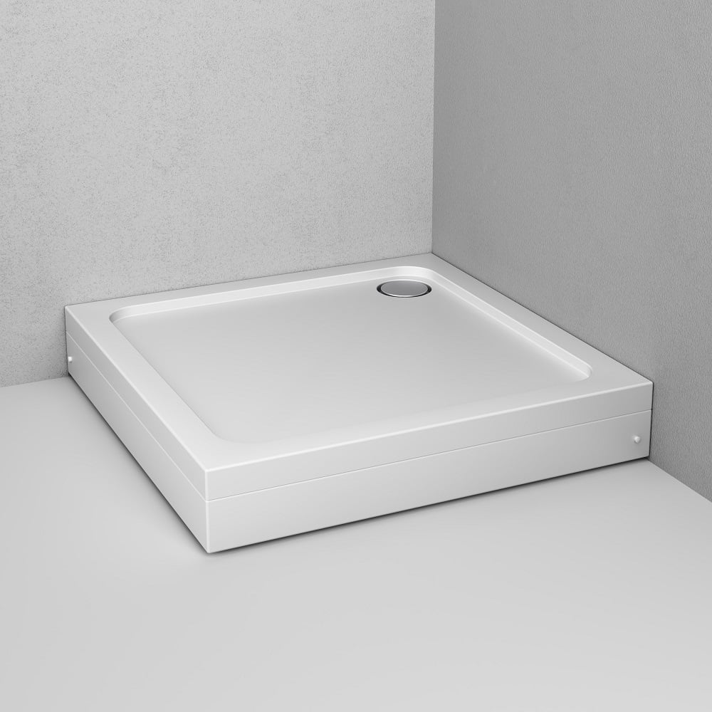 Изображение товара Квадратный душевой поддон AM.PM Gem 100х100 с сифоном и металлическим каркасом