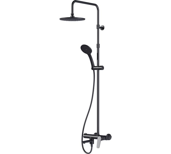 Изображение товара Душевая система AM.PM Crave смеситель д/ванны/душа, верхний душ 220мм, ручн.душ 1 ф-ция,черн F079C922