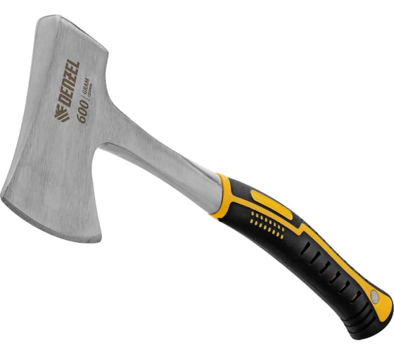 Изображение товара Топор цельнометаллический Denzel 800 г, двухкомпонентная обрезиненная рукоятка, прямой хват 21511