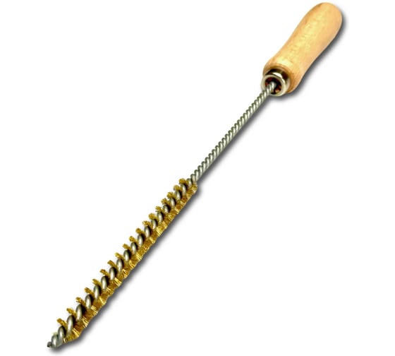 Изображение товара Щетка ерш с рукояткой Lessmann Д10х100х300мм, латунь гофрированная 560710