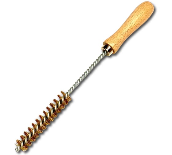 Изображение товара Щетка ерш с рукояткой Lessmann Д20х100х300мм, латунь гофрированная 560720