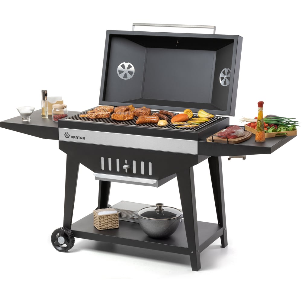Изображение товара Гриль угольный барбекю GRATAR Master XL GM-880 передвижной с крышкой