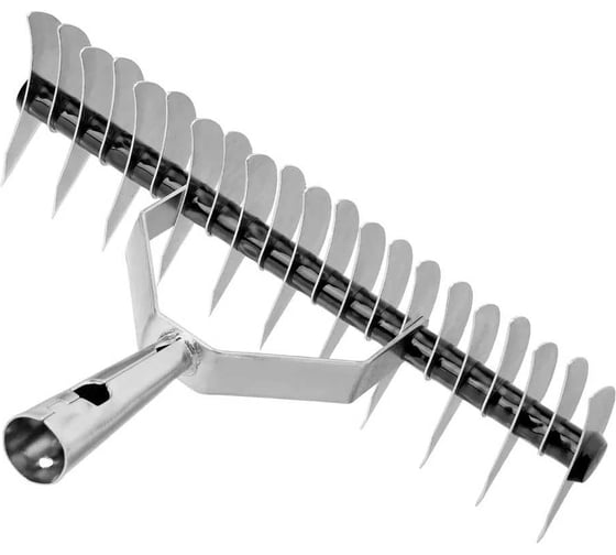 Изображение товара Грабли двусторонние BASE PALISAD аэраторные, стальные, зубья 11/21шт, 340мм, без черенка 61815