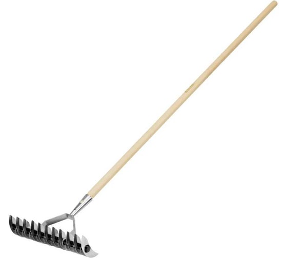 Изображение товара Грабли двусторонние BASE PALISAD аэраторные, стальные, зубья 11/21шт, 340мм, деревянный черенок 61816