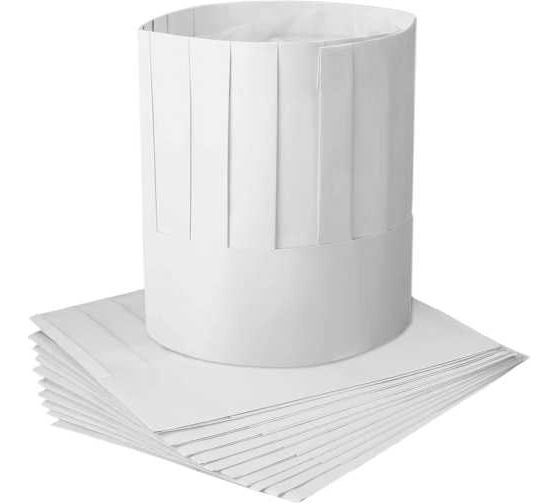 Изображение товара Колпак поварcкой Proff Comfort Бургунд 23см 10шт бумажный белый 610125