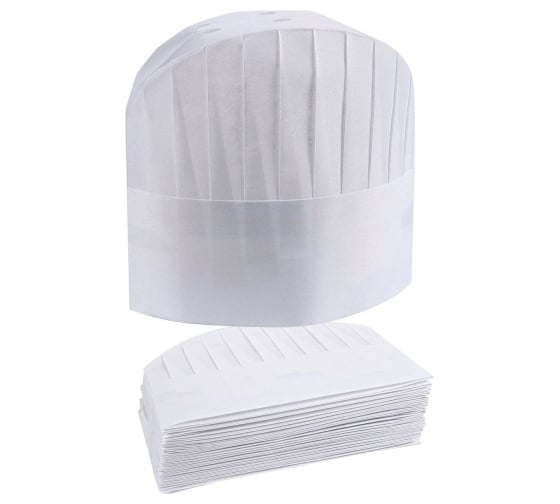 Изображение товара Колпак поварcкой Proff Comfort Прованс 23 см 10шт бумажный белый 610124