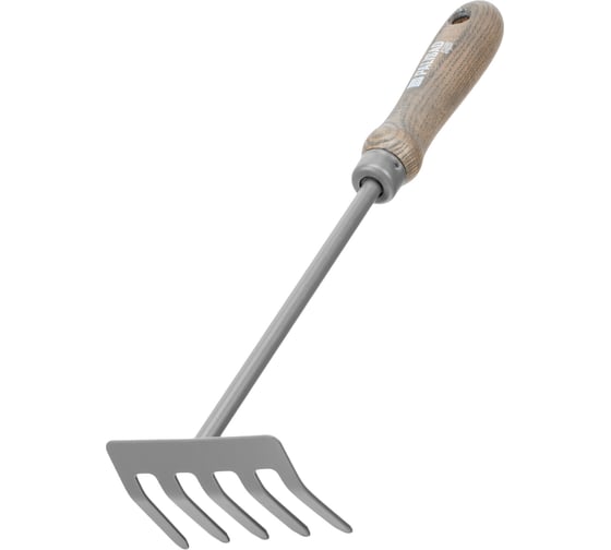 Изображение товара Грабли пятизубые PALISAD 90х335мм, стальные, рукоятка из ясеня, LUXE 62637
