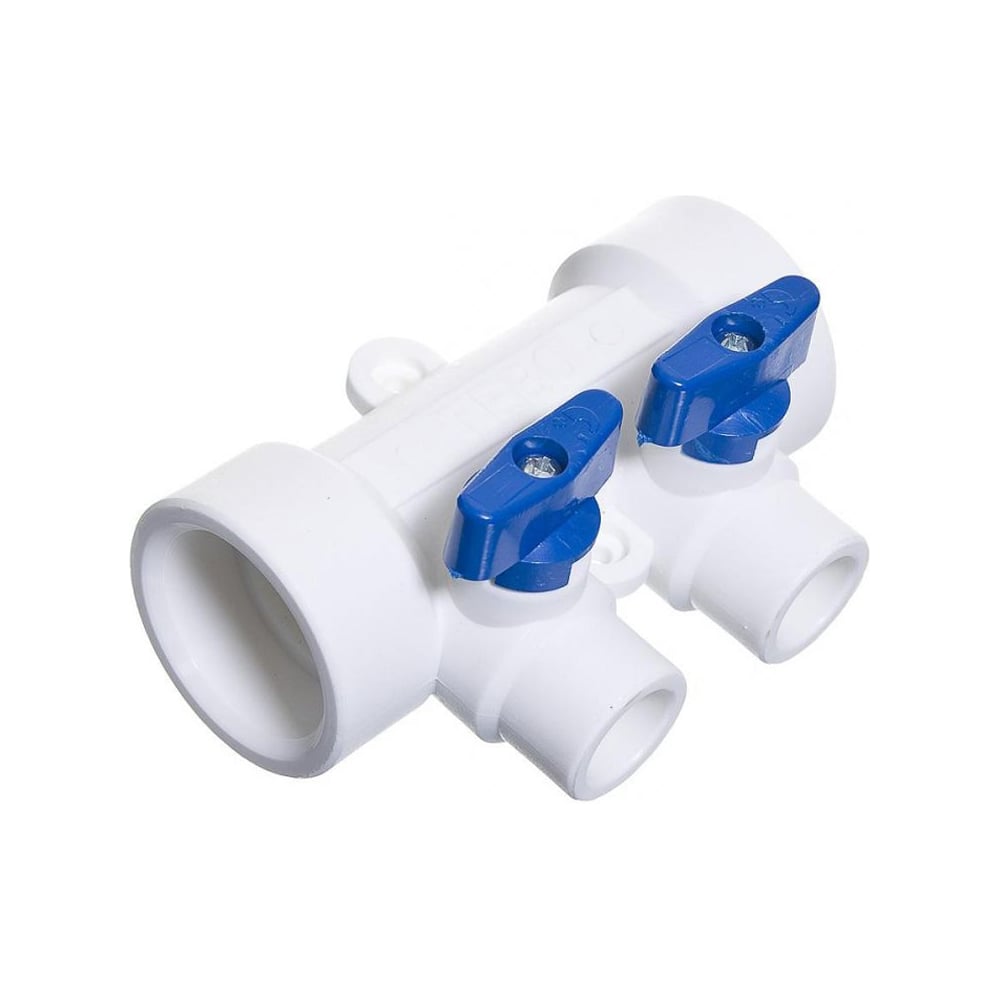 Изображение товара Коллектор полипропиленовый Imperial белый, с кранами, 2 выхода, синий, ф40-20 PPR 40-042