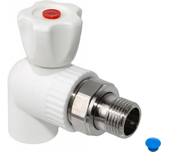 Изображение товара Кран шаровой полипропиленовый для радиатора Imperial угловой, белый ф20-3/4 PPR 40-907