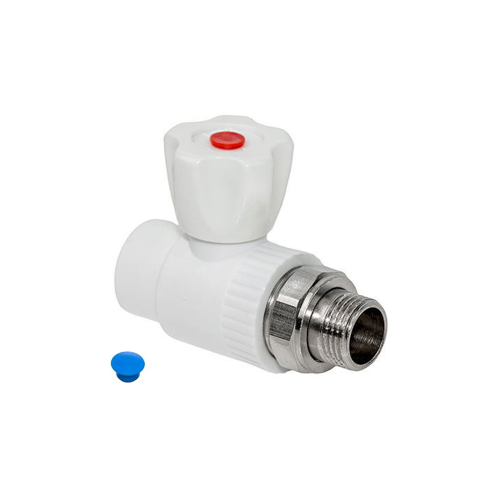 Изображение товара Кран шаровой полипропиленовый для радиатора Imperial прямой, белый ф25-3/4 PPR 40-902